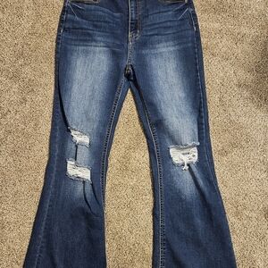 Women's Blue Distressed Jeans